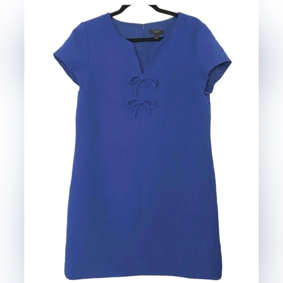 J.Crew Cobalt Blue Presentation Shift Dress Short Sleeve - Picture 11 of 11